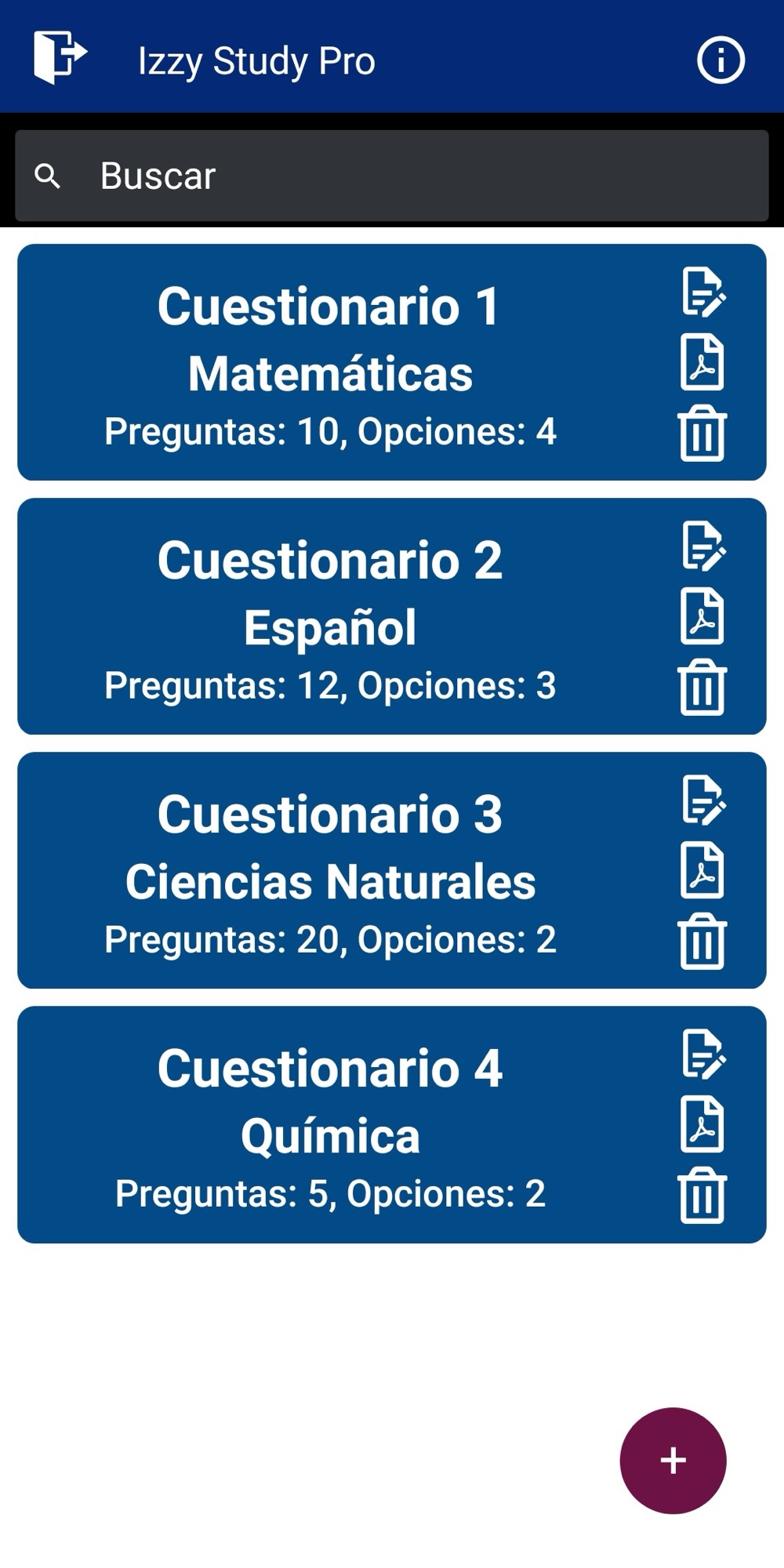 Izzy Study Pro — Capturas 1